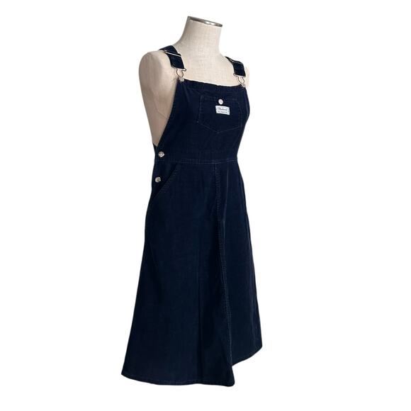 Vintage Madewell Blue Corduroy Overall Dress Womens Sz XS 80s Skater Cottage - Picture 4 of 16